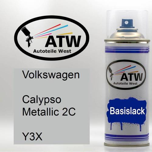 Volkswagen, Calypso Metallic 2C, Y3X: 400ml Sprühdose, von ATW Autoteile West.